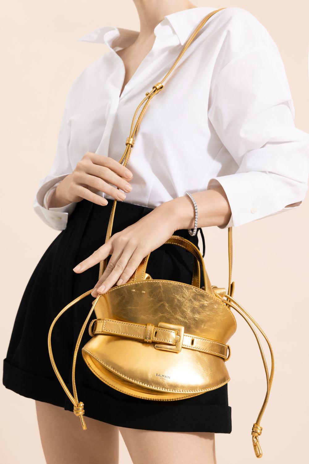 Shuffle Mini Bag-GOLD-HANDBAGSHOULDER-BALMAIN