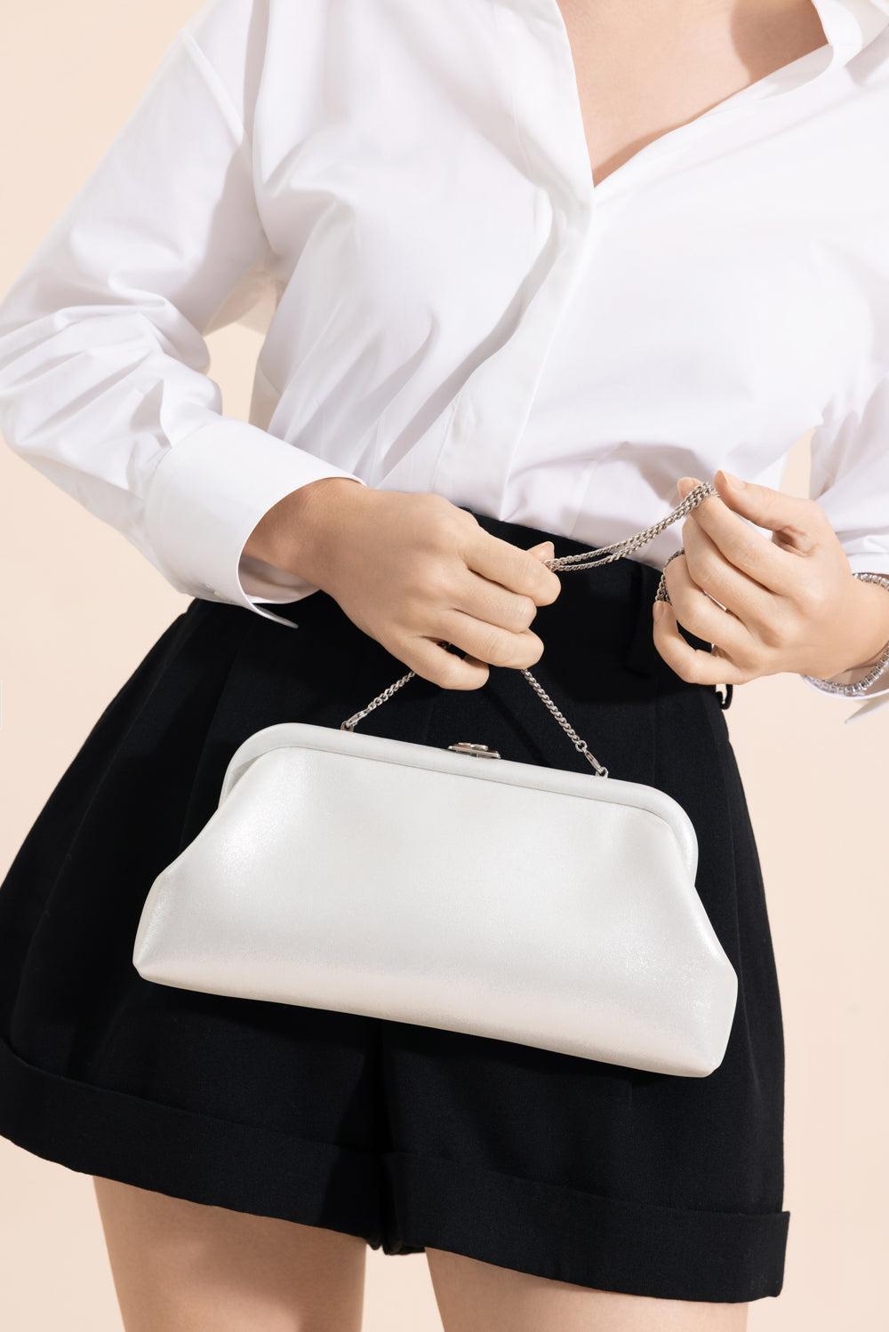 Skylar Shimmer Clutch - Silver-SLVRSLVR-HANDBAGCLUTCHES-JIMMY CHOO