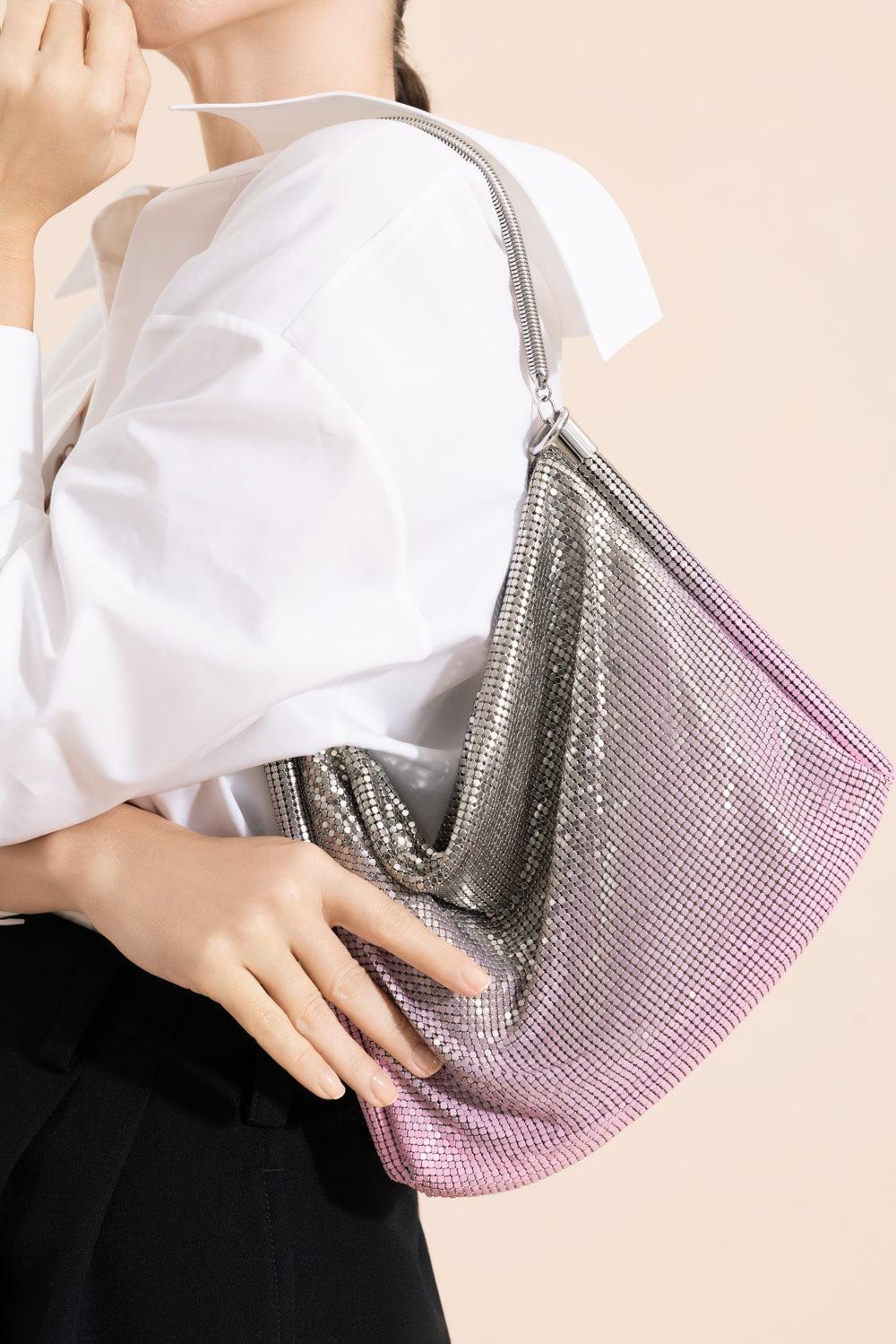 Chainmail Shoulder Bag - Pink-PINK-HANDBAGSHOULDER-RABANNE