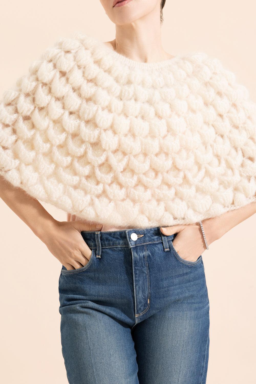 Tove Poncho - White-WHITE-O/S-CLOTHINGTOPPONCHO-LETANNE