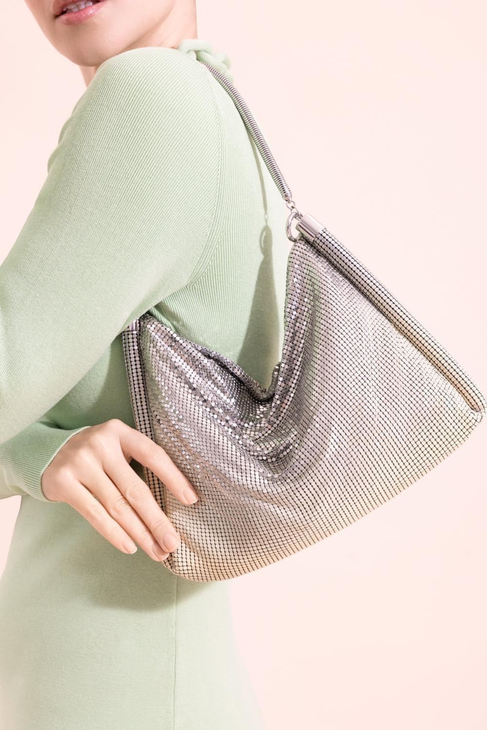 Chainmail Shoulder Bag - Silver Gold-CREAM-HANDBAGSHOULDER-RABANNE