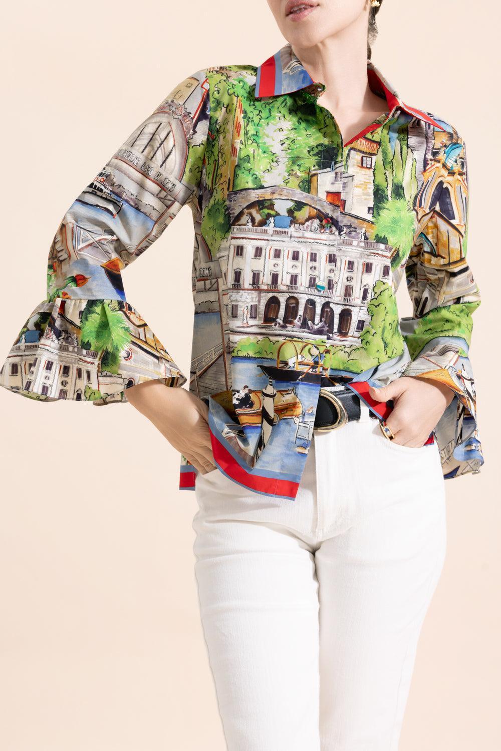 Classic Ruffle Shirt-LKE COMO-XS-CLOTHINGTOPBLOUSE-RANI ARABELLA