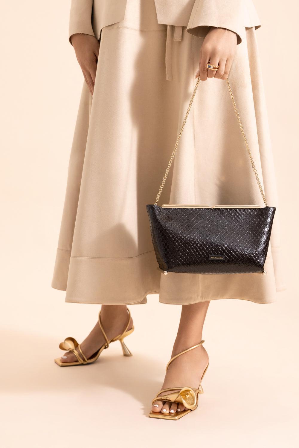 Galerie Clutch - Espresso Light Gold-BROWN-HANDBAGCLUTCHES-AQUAZZURA