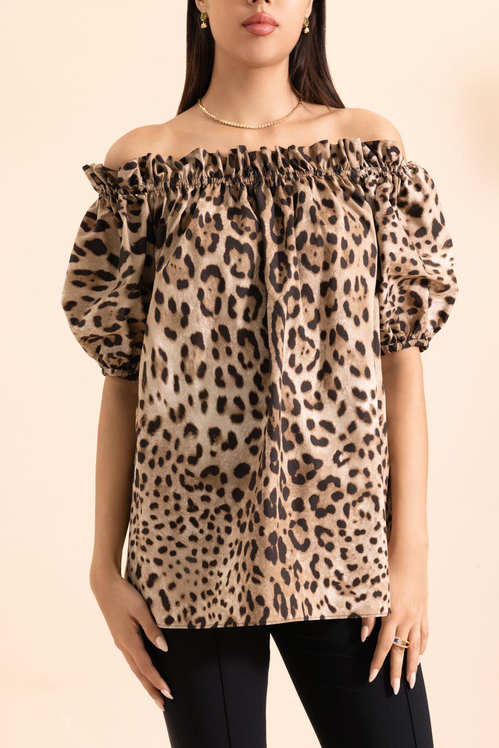 Off The Shoulder Blouse-ANIMAL-36-CLOTHINGTOPBLOUSE-DOLCE & GABBANA