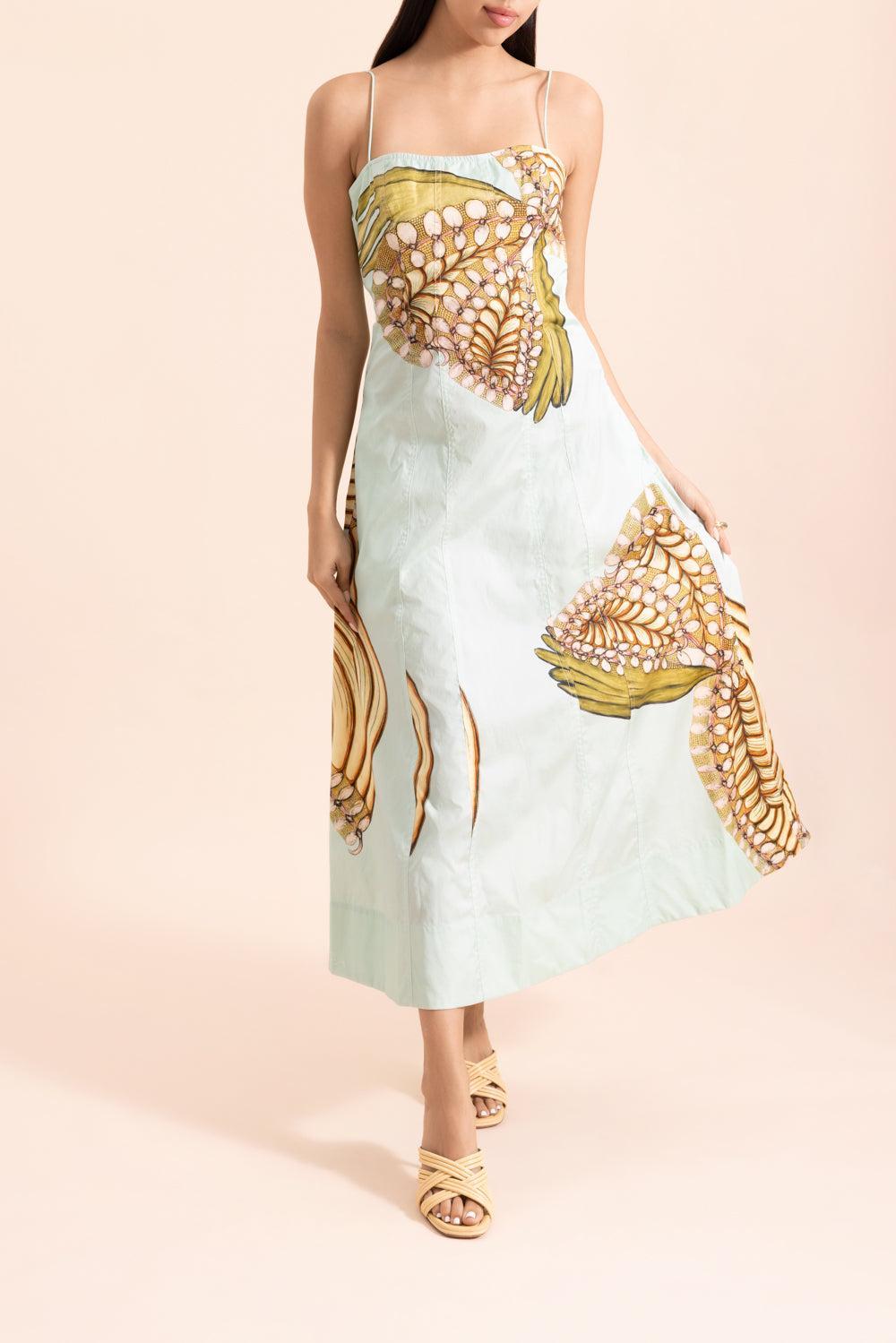 Vesela Cami Midi Dress-GREEN-0-CLOTHINGDRESSCASUAL-ULLA JOHNSON