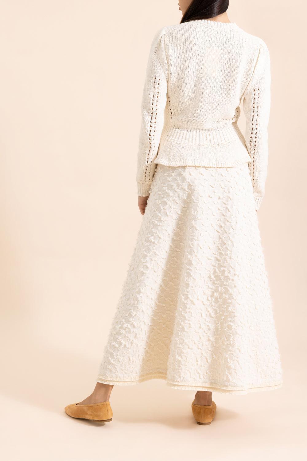 Aurelie Peplum Pullover-CREAM-P-CLOTHINGTOPBLOUSE-ULLA JOHNSON