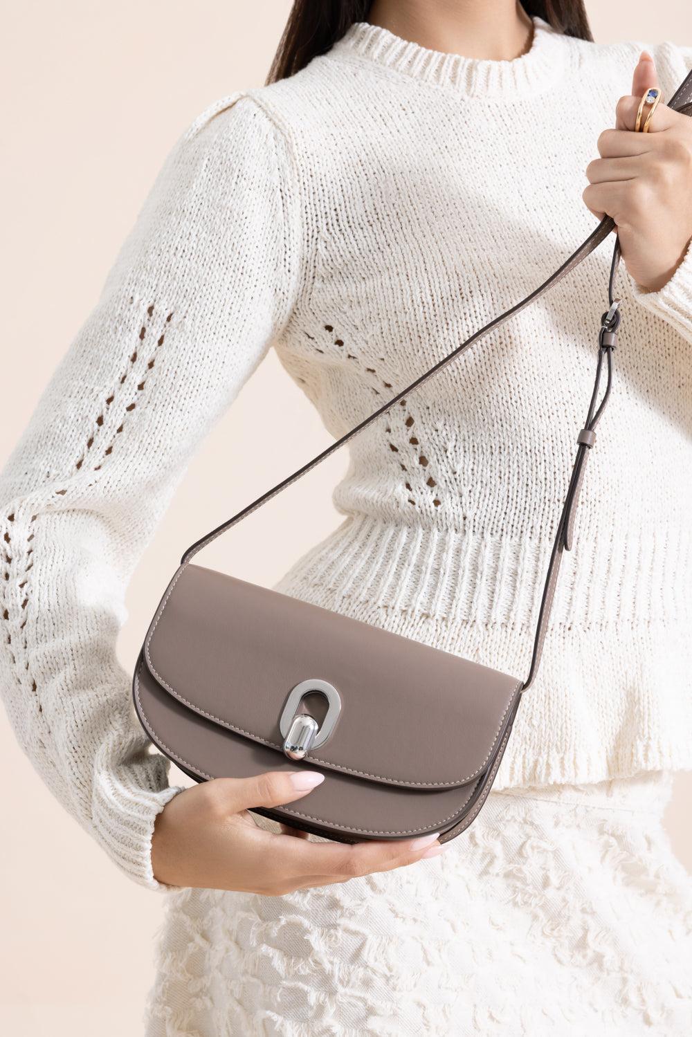 Tondo Crescent Bag-TAUPE-HANDBAGSHOULDER-SAVETTE