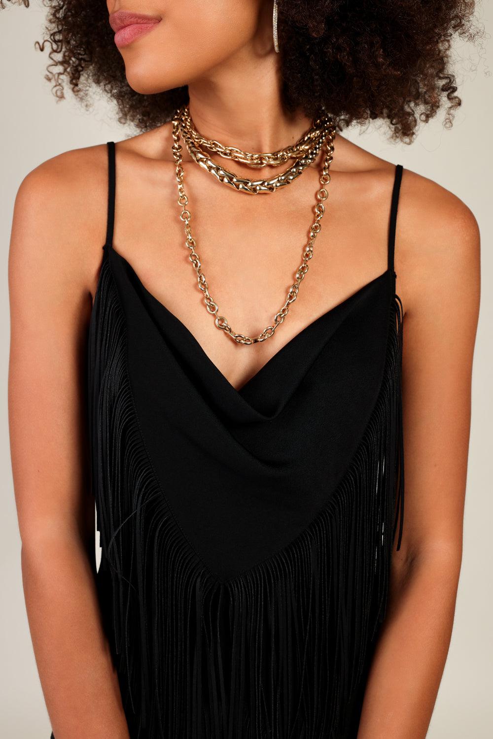 LR1 - Small Yellow Gold Necklace-YELLOW GOLD-JEWELRYFINE JEWELNECKLACE O-LAUREN RUBINSKI