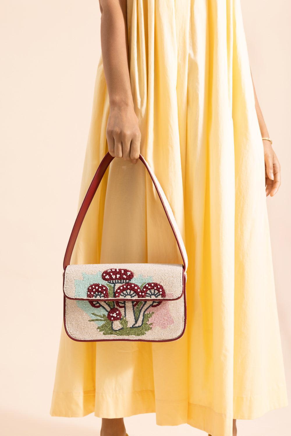 Tommy Beaded Bag - Mushroom Tea-BROWN-HANDBAGTOP HANDLE-STAUD