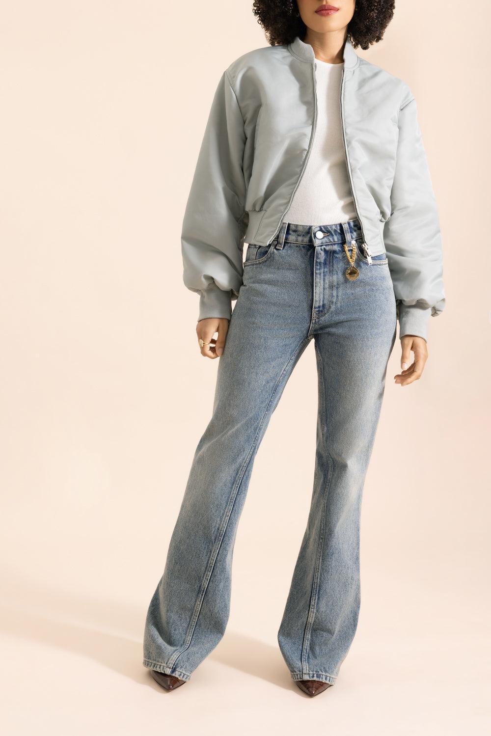 Cropped Bomber Jacket-SAGE-38-CLOTHINGJACKETCASUAL-STELLA MCCARTNEY