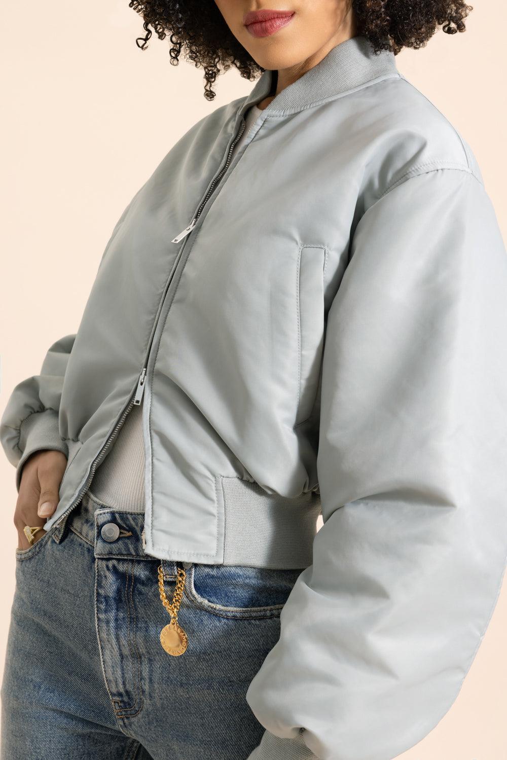Cropped Bomber Jacket-SAGE-38-CLOTHINGJACKETCASUAL-STELLA MCCARTNEY