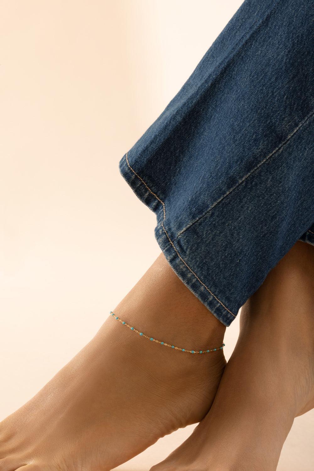 Classic Gigi Anklet - Turquoise Green-TURQGRN-9.4-JEWELRYBOUTIQUEBRACELET O-GIGI CLOZEAU