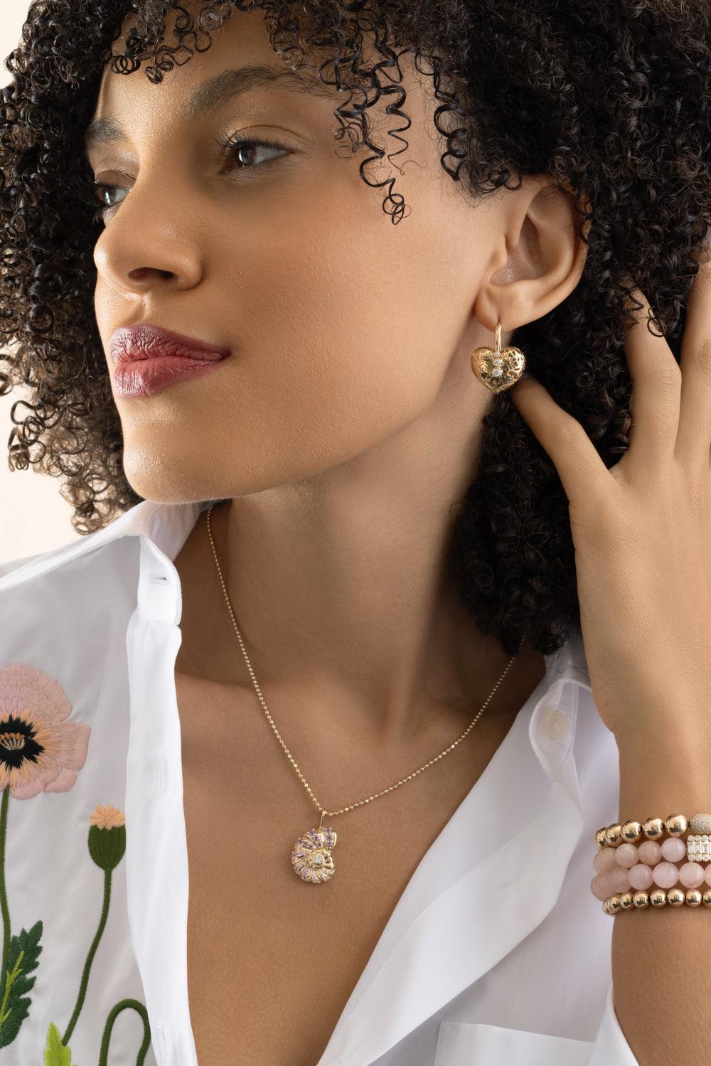 Three Diamond Wallpaper Heart Earrings-YELLOW GOLD-JEWELRYFINE JEWELEARRING-SYDNEY EVAN