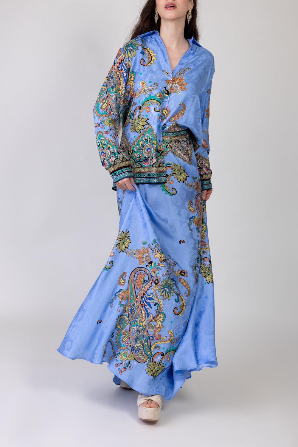 Printed Maxi Skirt-BLUE-40-CLOTHINGSKIRTMAXI-ETRO