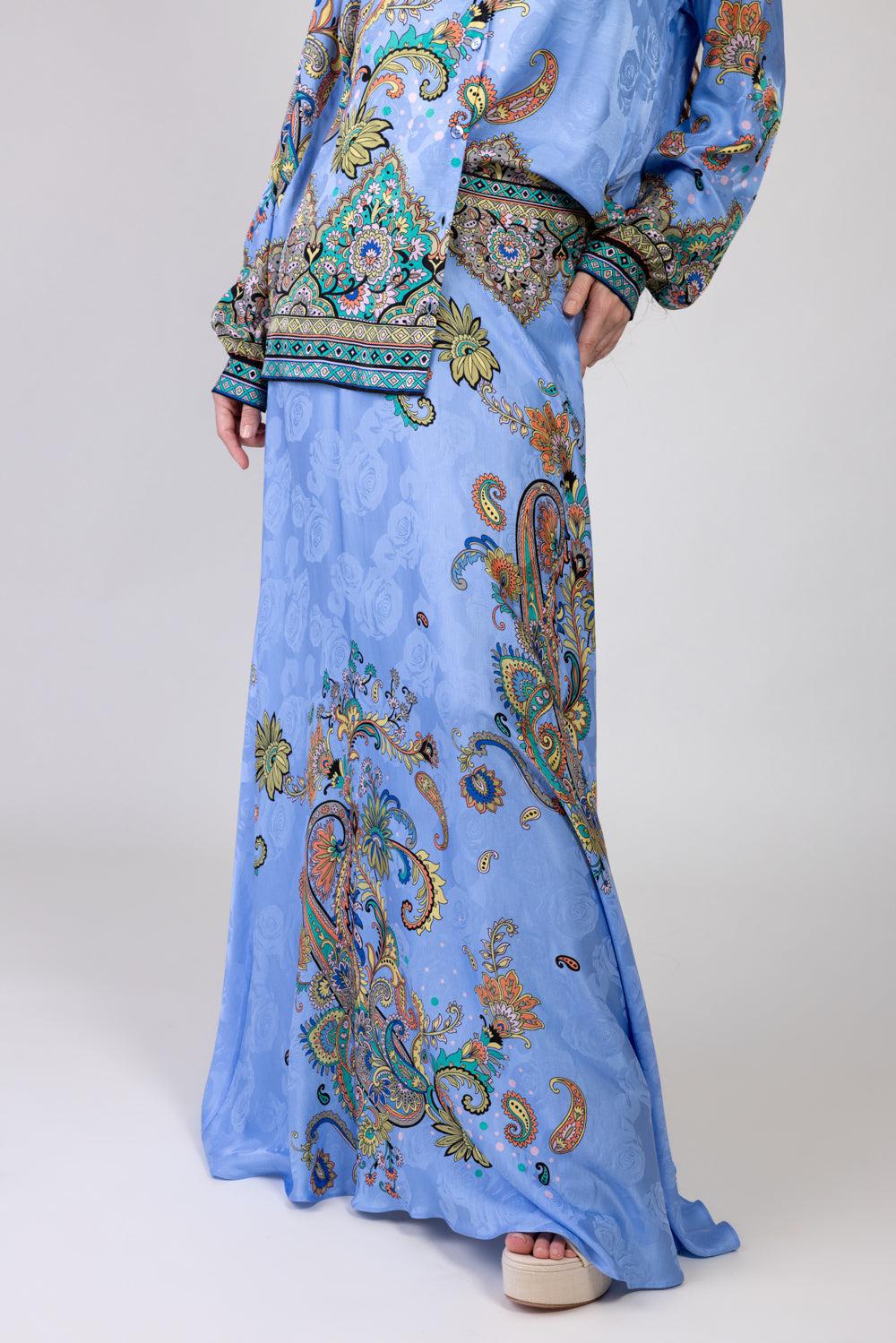 Printed Maxi Skirt-BLUE-40-CLOTHINGSKIRTMAXI-ETRO