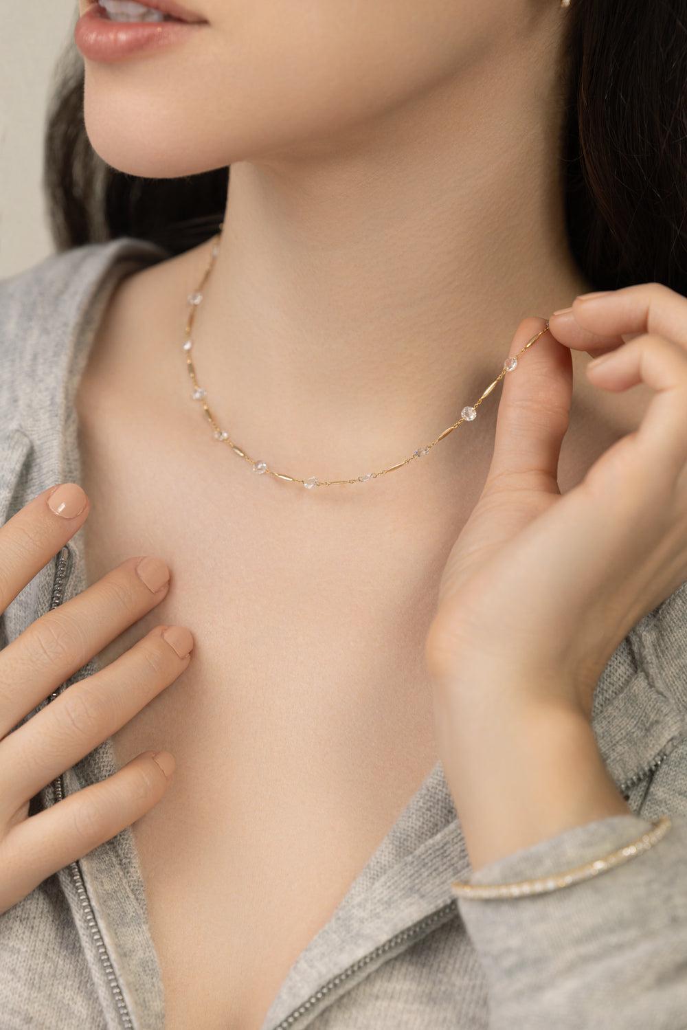 Ethereal Chain Necklace-YELLOW GOLD-JEWELRYFINE JEWELNECKLACE O-64 FACETS