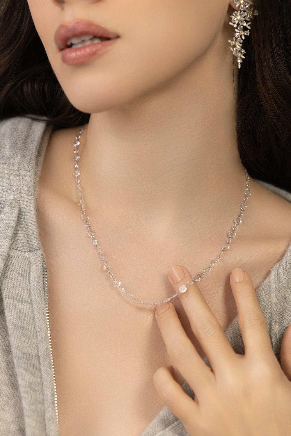 Ethereal Chain Necklace-PLATINUM-JEWELRYFINE JEWELNECKLACE O-64 FACETS