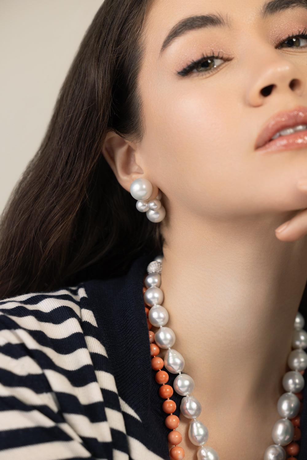 White South Sea Pearl Bubble Earrings-WHITE GOLD-L-JEWELRYFINE JEWELEARRING-ASSAEL