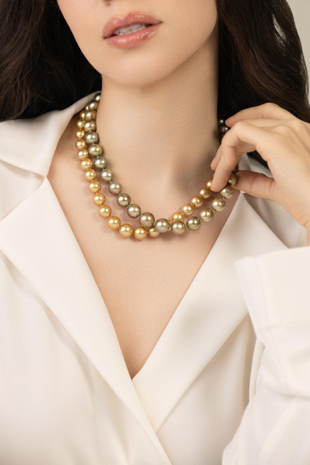 Golden South Sea Strand Necklace-YELLOW GOLD-17-JEWELRYFINE JEWELNECKLACE O-ASSAEL