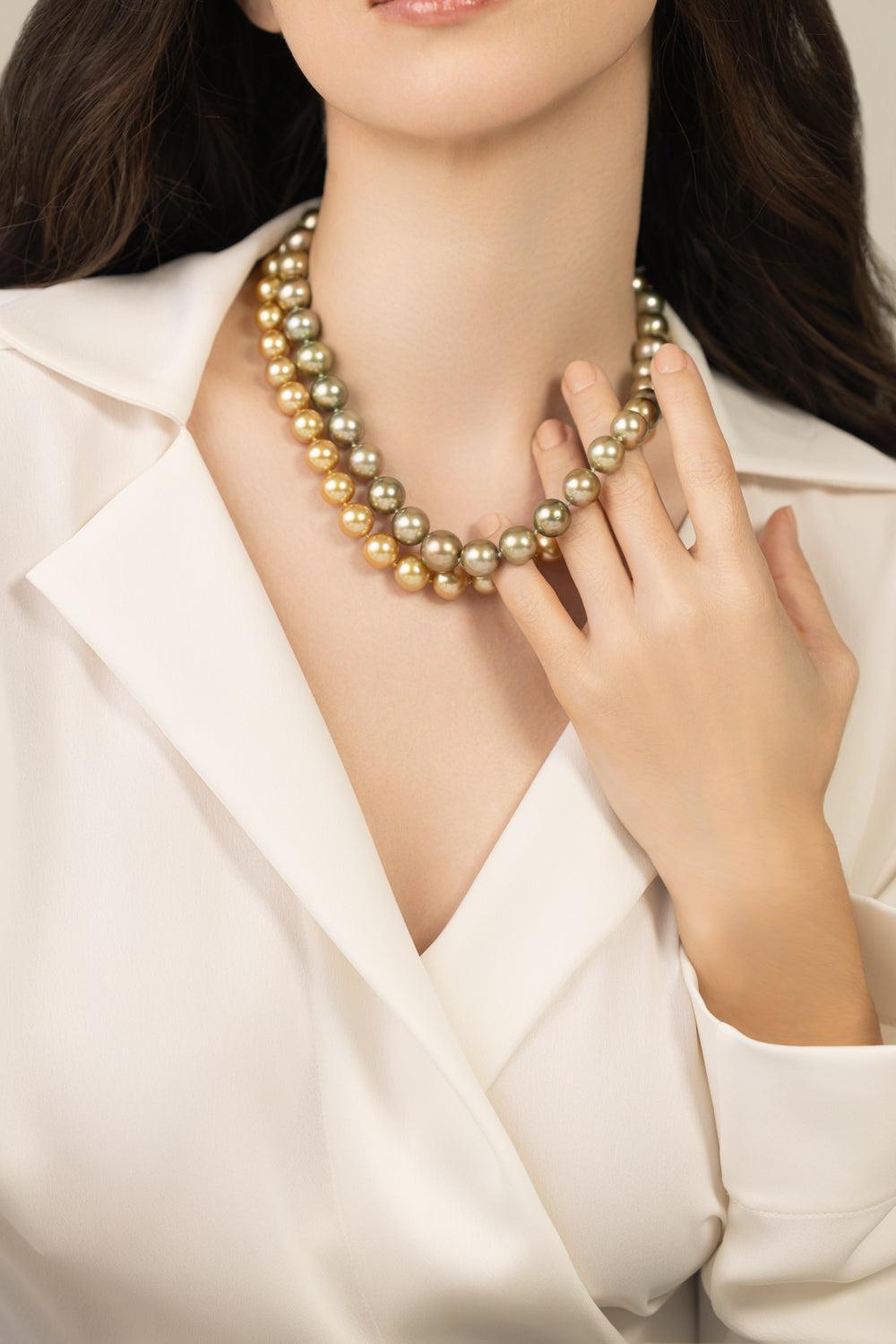Golden South Sea Strand Necklace-YELLOW GOLD-17-JEWELRYFINE JEWELNECKLACE O-ASSAEL