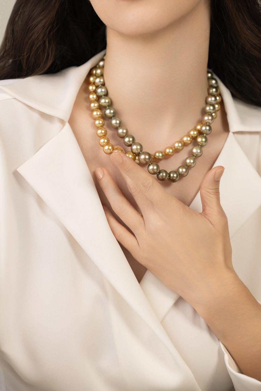 Golden South Sea Strand Necklace-YELLOW GOLD-17-JEWELRYFINE JEWELNECKLACE O-ASSAEL
