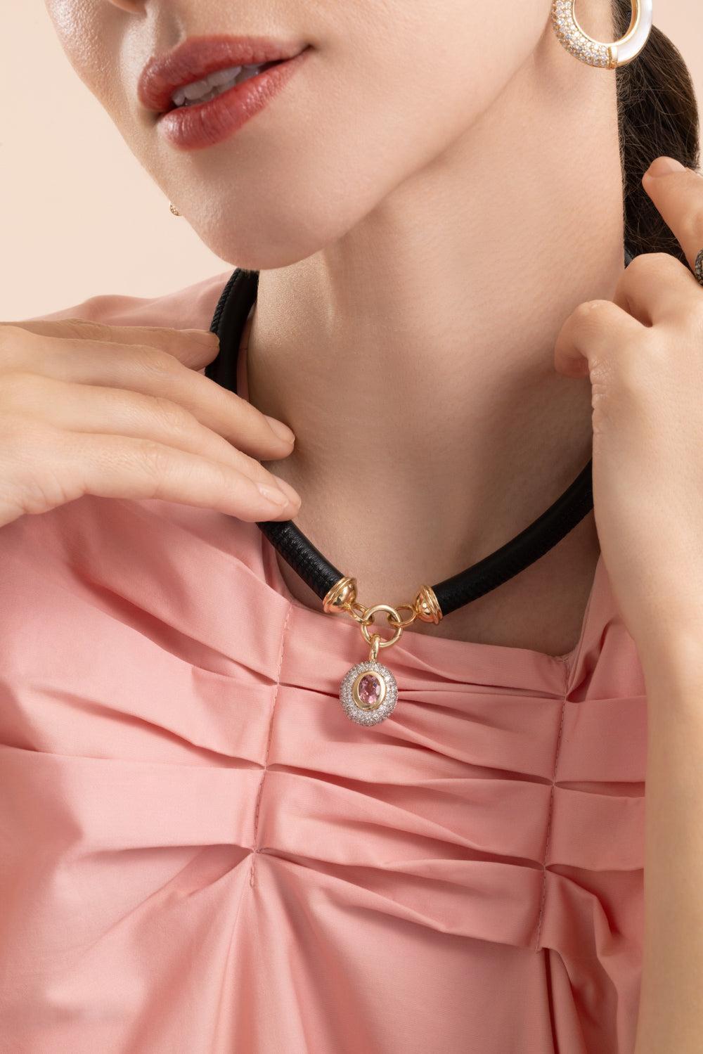 Torque Necklace - Black-YELLOW GOLD-15-JEWELRYFINE JEWELNECKLACE O-MASON & BOOKS