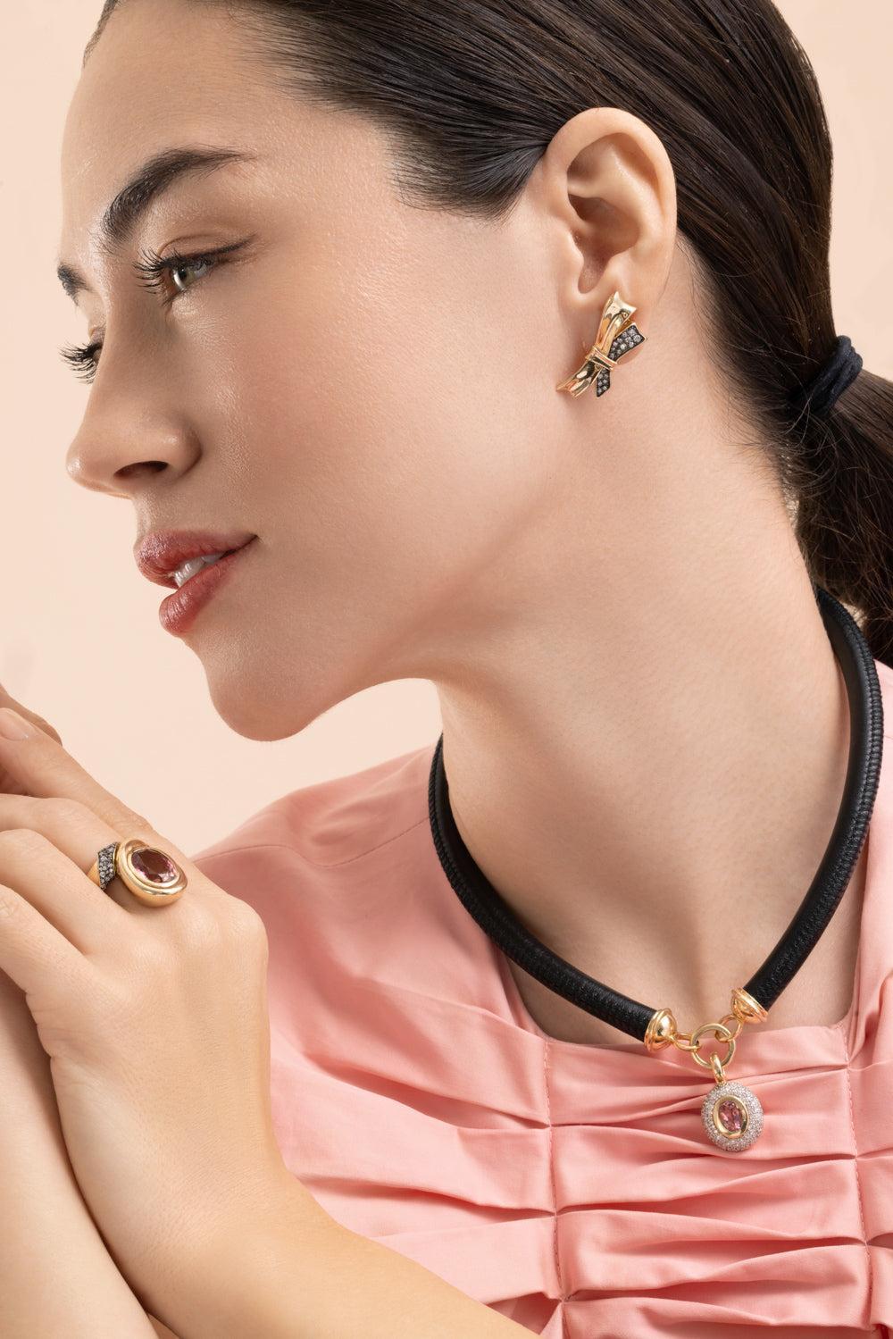 Chiffon Bow Stud Earrings-YELLOW GOLD-JEWELRYFINE JEWELEARRING-MASON & BOOKS