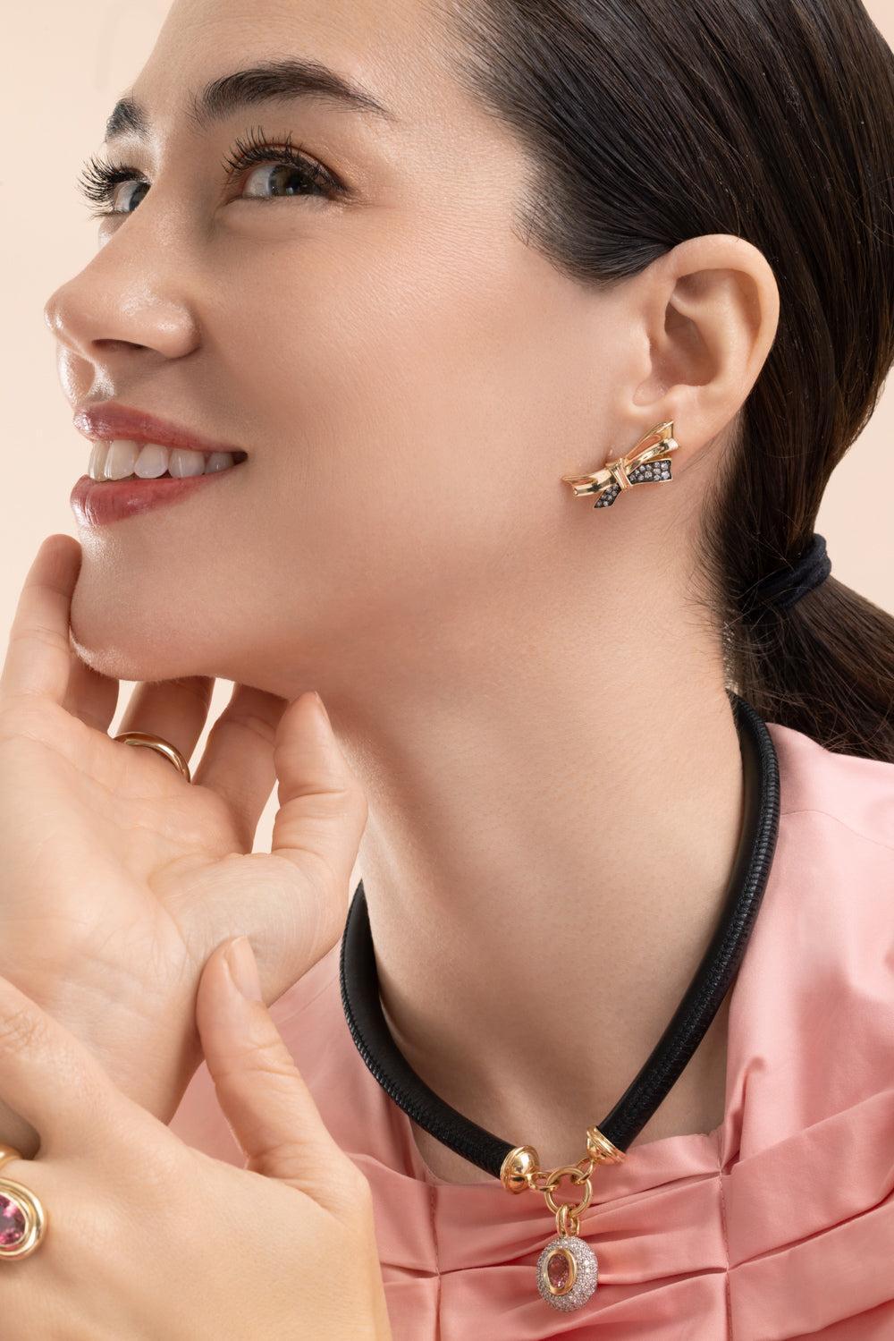 Chiffon Bow Stud Earrings-YELLOW GOLD-JEWELRYFINE JEWELEARRING-MASON & BOOKS