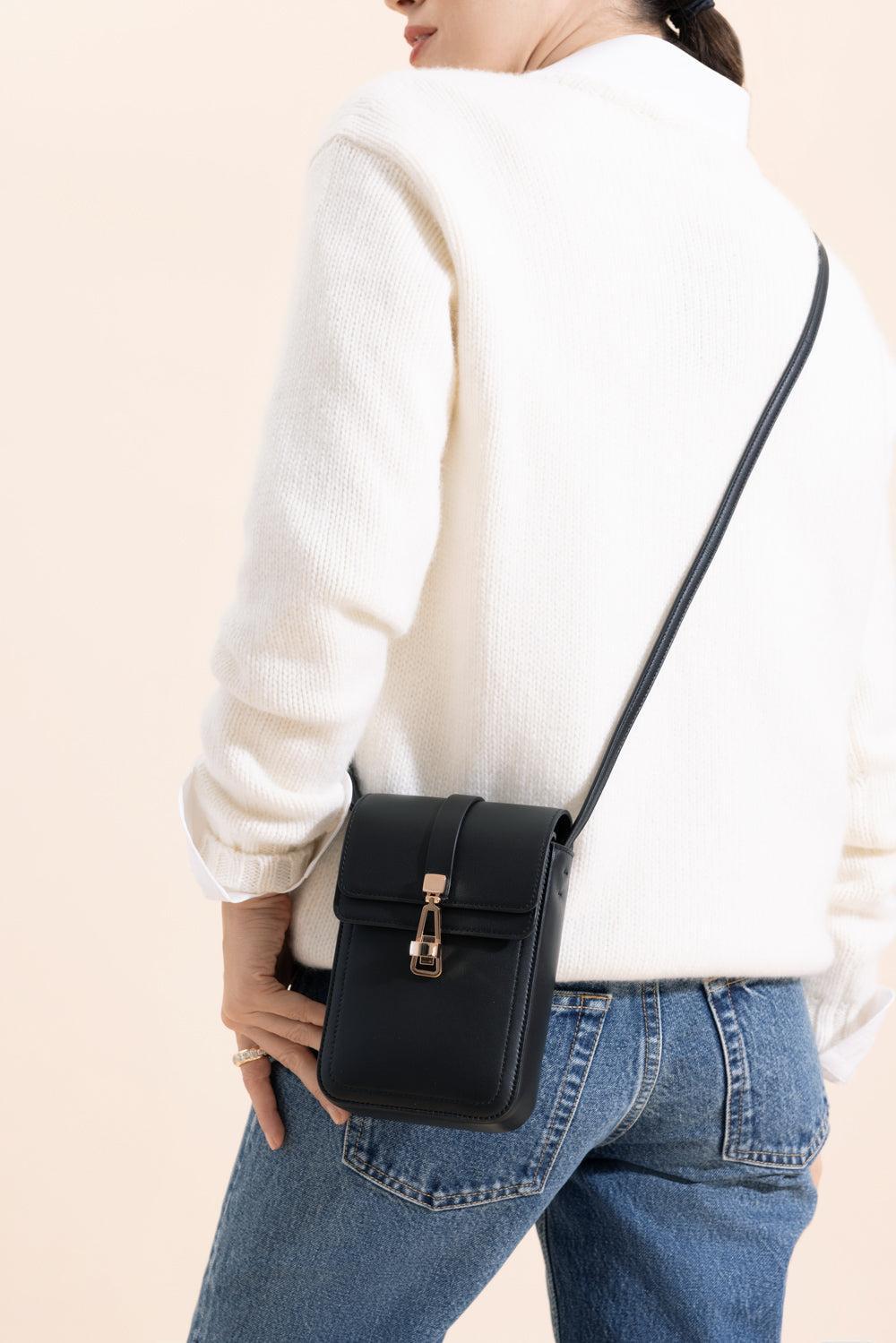 Phone Pouch - Black-BLACK-HANDBAGSHOULDER-GABRIELA HEARST