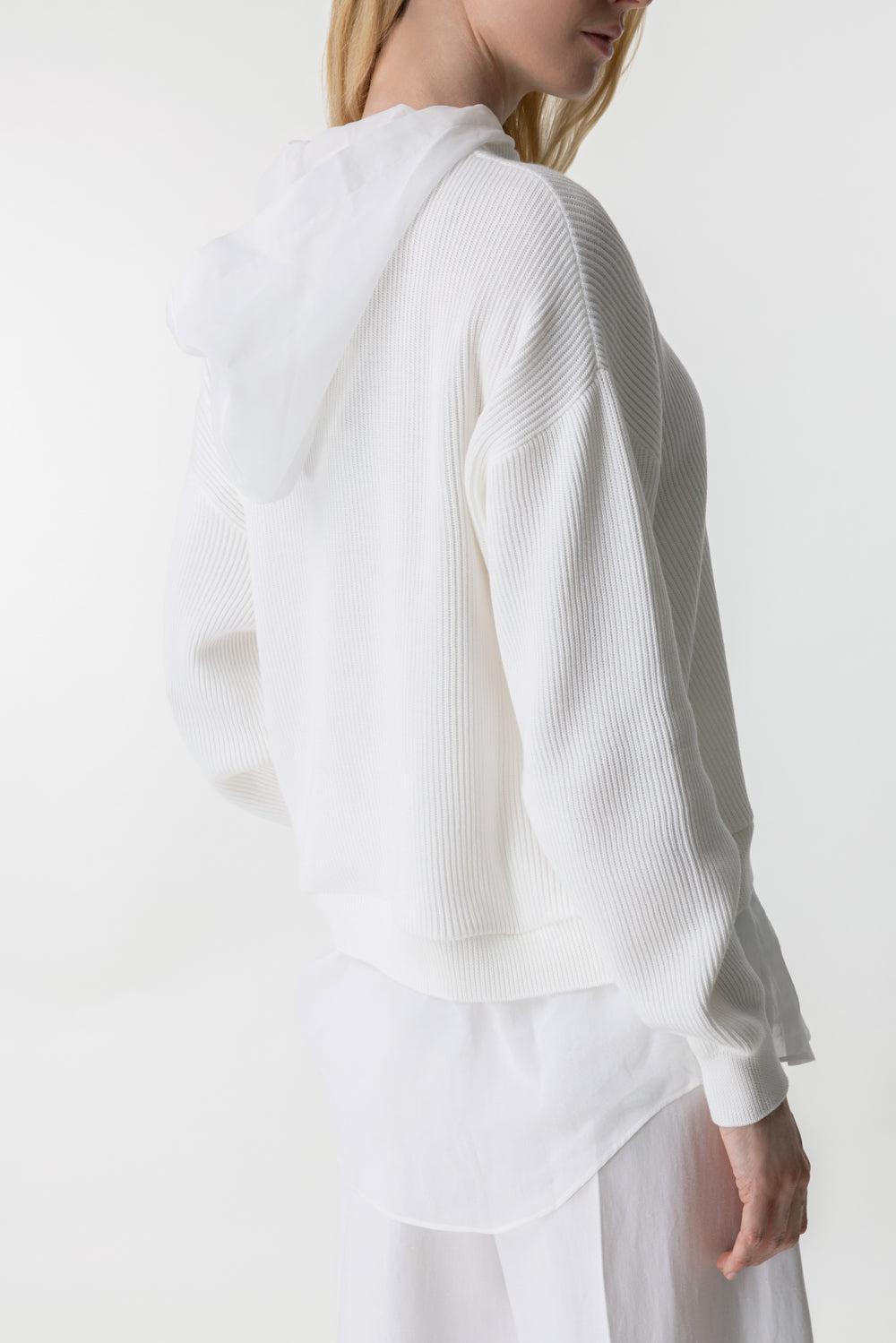 Rib Knit Sweatshirt-WHITE-XS-CLOTHINGTOPTANK-BRUNELLO CUCINELLI