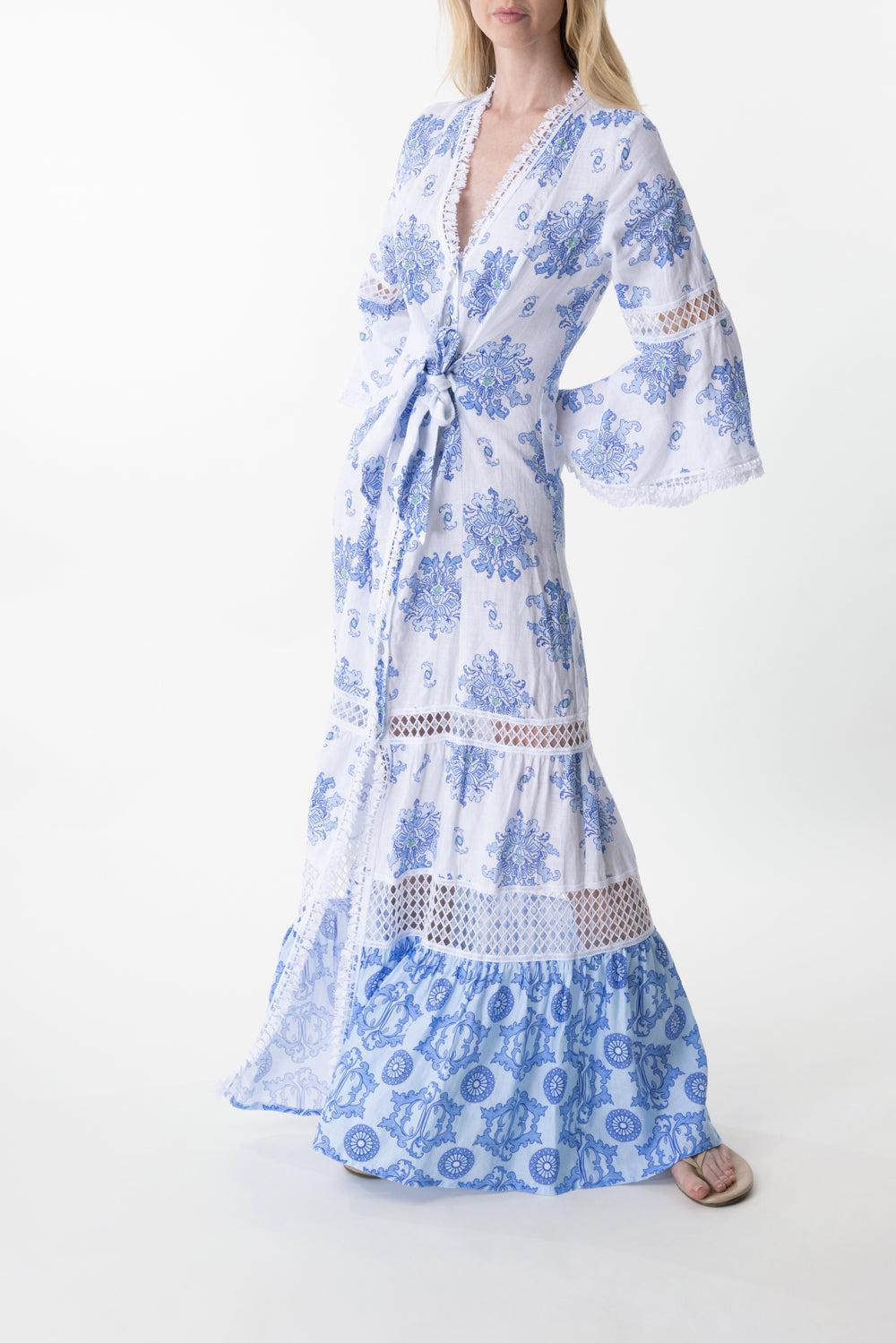 Centa Dress-WHT/BLUE-XS-CLOTHINGDRESSCASUAL-TEMPTATION POSITANO