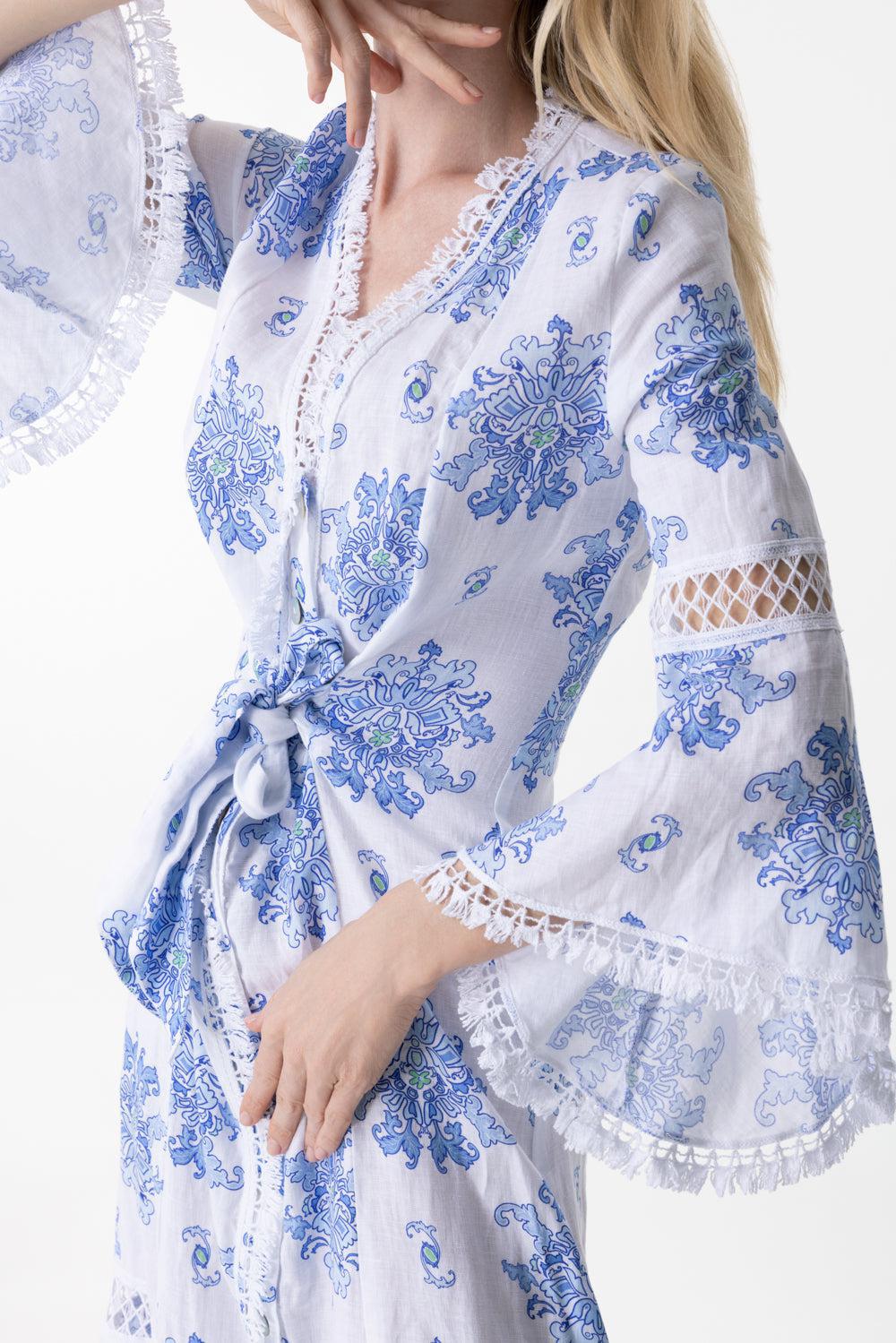 Centa Dress-WHT/BLUE-XS-CLOTHINGDRESSCASUAL-TEMPTATION POSITANO