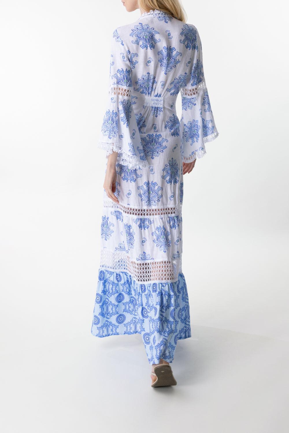 Centa Dress-WHT/BLUE-XS-CLOTHINGDRESSCASUAL-TEMPTATION POSITANO