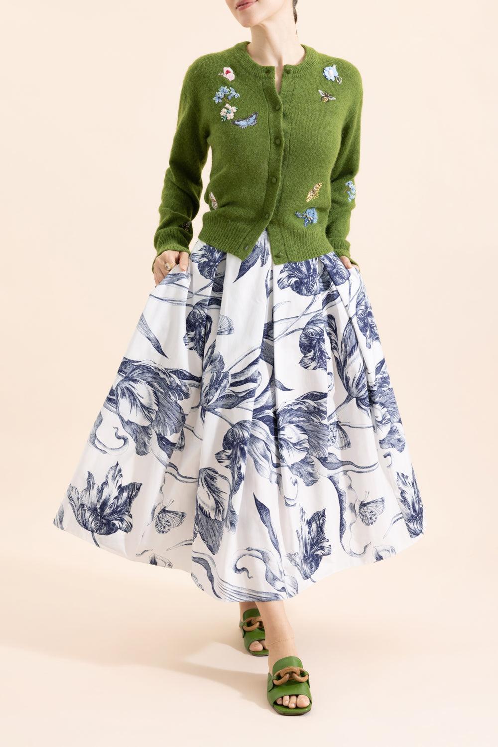 Crew Neck Cardigan-APPLE GREEN-XS-CLOTHINGTOPCARDIGAN-ERDEM