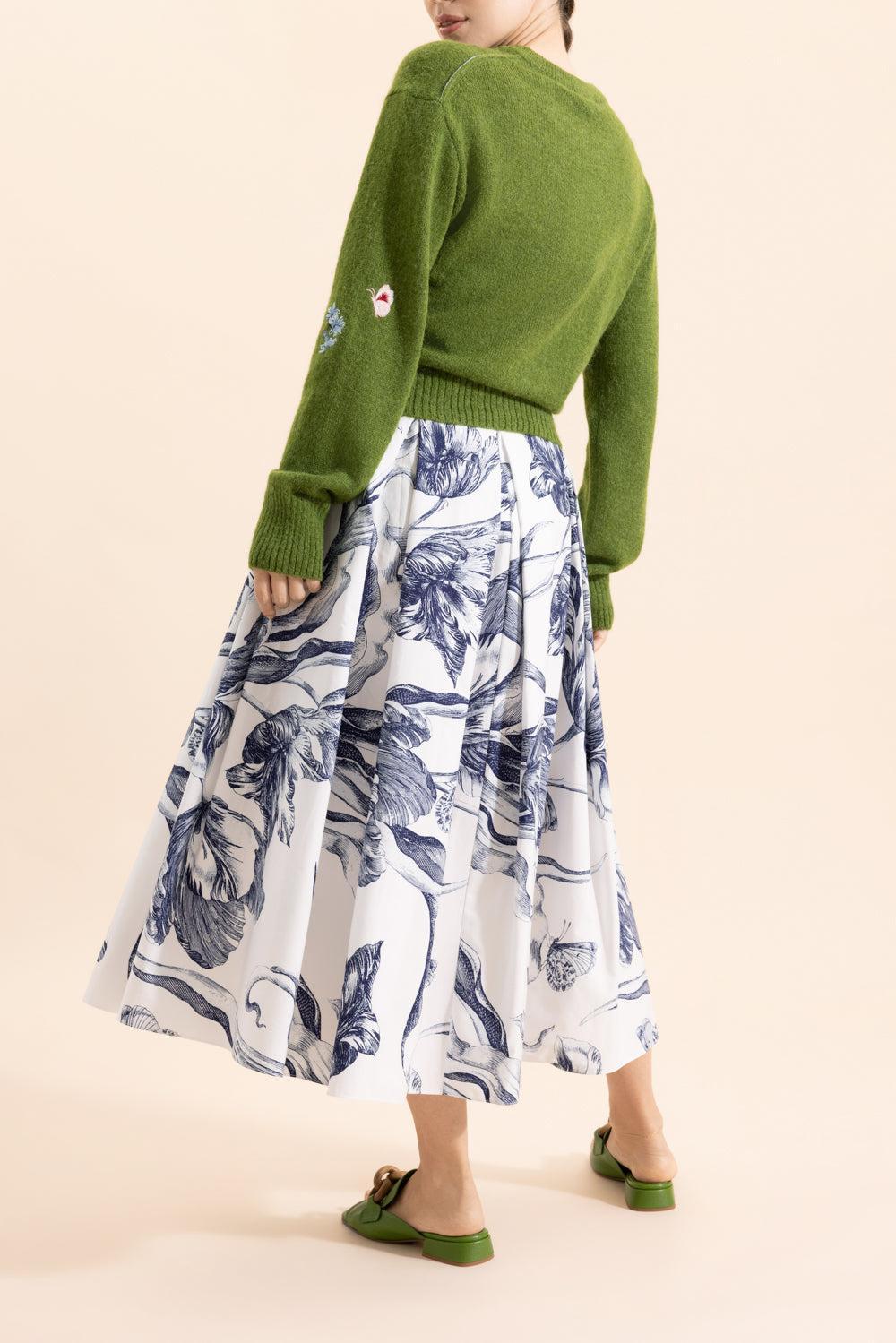 Crew Neck Cardigan-APPLE GREEN-XS-CLOTHINGTOPCARDIGAN-ERDEM