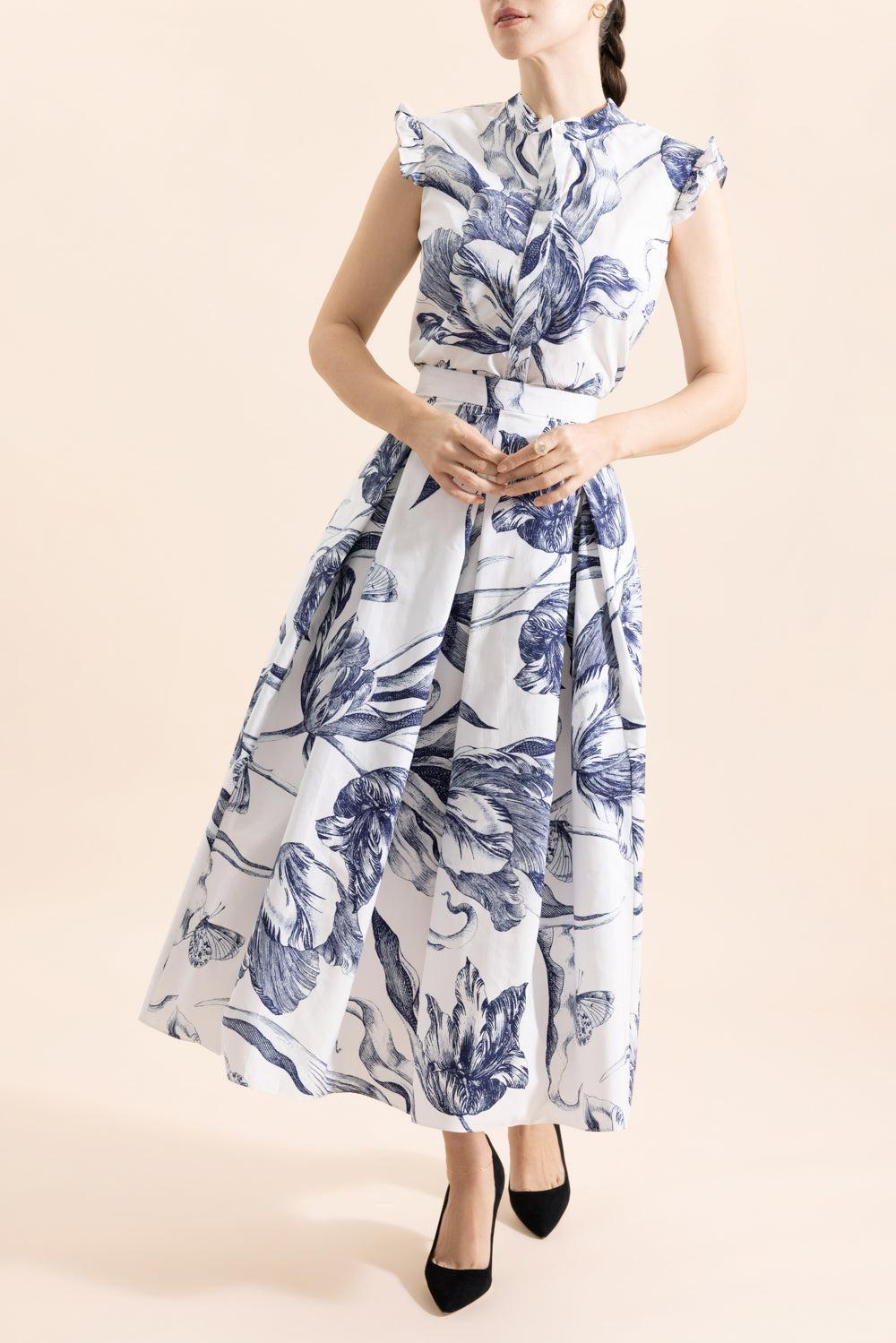 Botanical Pleated Midi Skirt-BTNCLIVO-2-CLOTHINGSKIRTMIDI-ERDEM