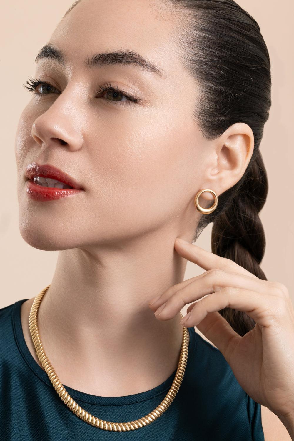 Small Galaxy Earrings-YELLOW GOLD-JEWELRYFINE JEWELEARRING-ANITA KO