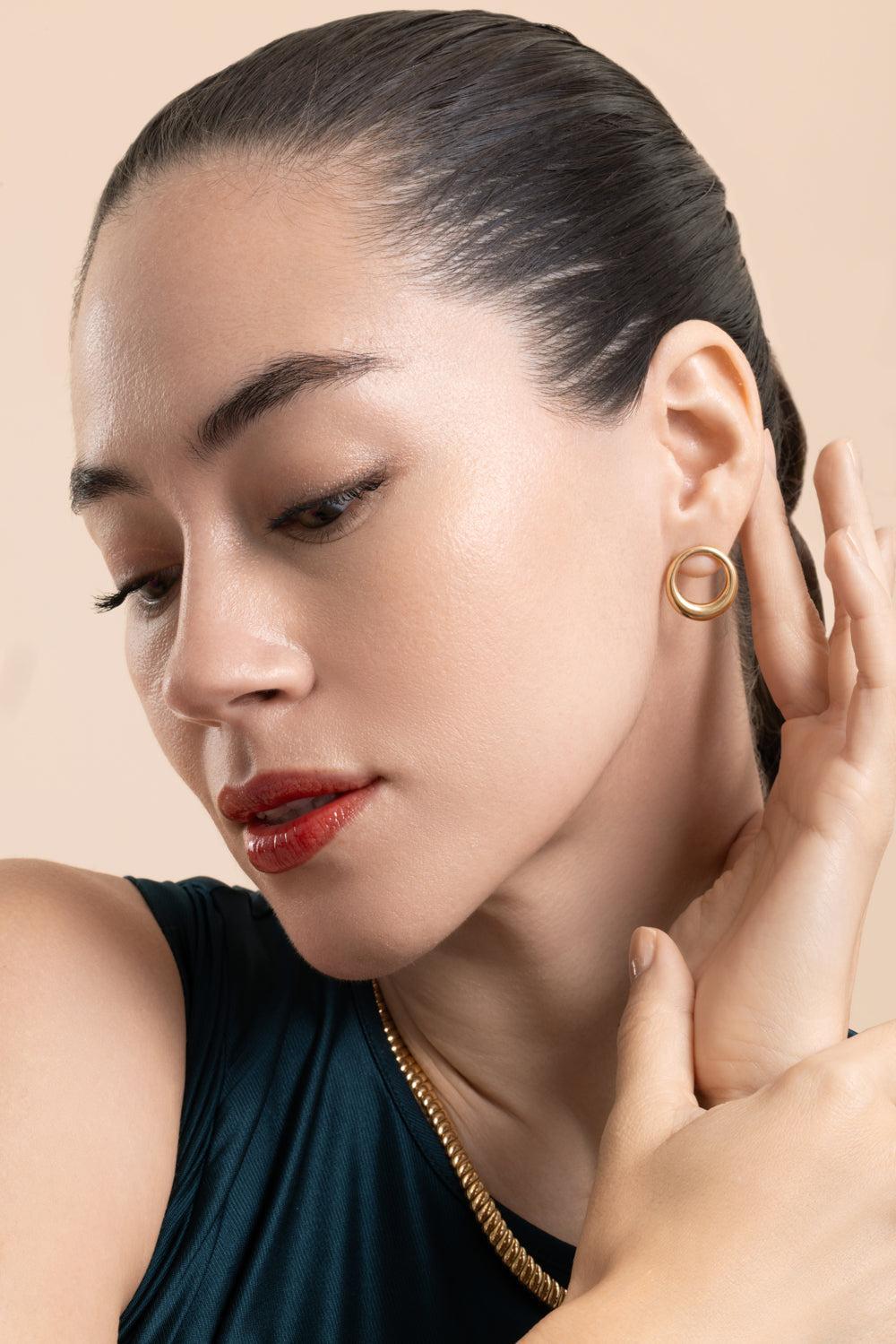 Small Galaxy Earrings-YELLOW GOLD-JEWELRYFINE JEWELEARRING-ANITA KO