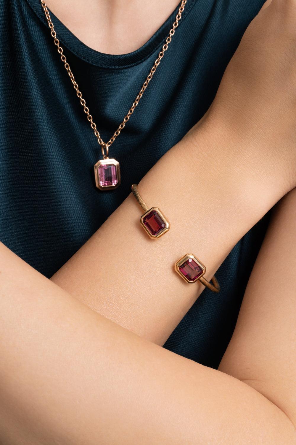 Rubellite G-One Bracelet-YELLOW GOLD-JEWELRYFINE JEWELBRACELET O-GOSHWARA