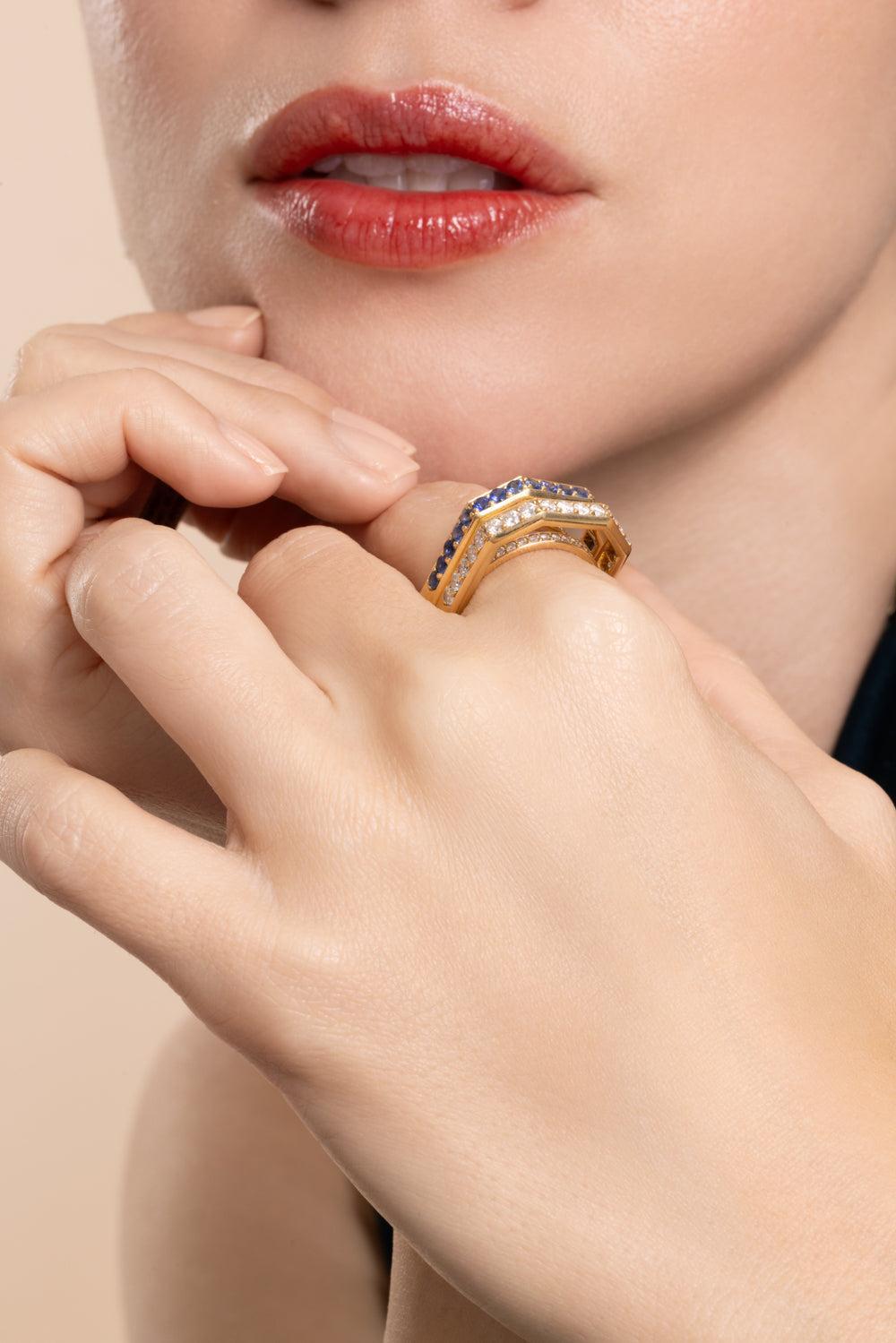 Diamond G-Classic Square Band-YELLOW GOLD-6.5-JEWELRYFINE JEWELRING-GOSHWARA