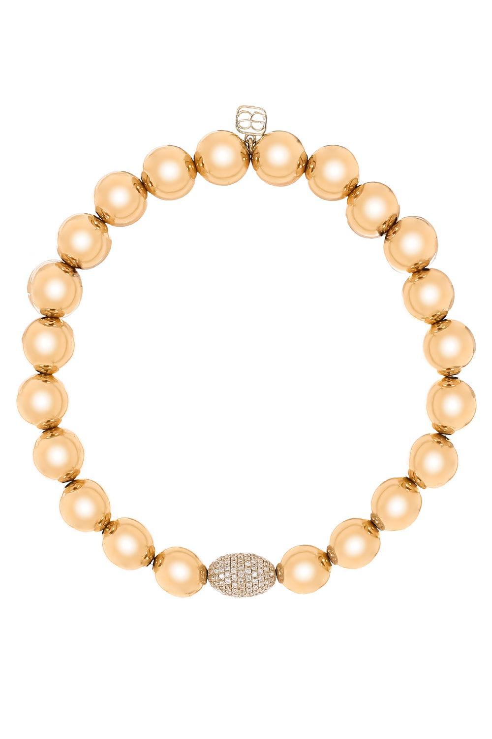 Diamond Medium Round Bead Bracelet-YELLOW GOLD-JEWELRYFINE JEWELBRACELET O-SYDNEY EVAN