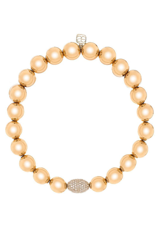 Diamond Medium Round Bead Bracelet-YELLOW GOLD-JEWELRYFINE JEWELBRACELET O-SYDNEY EVAN