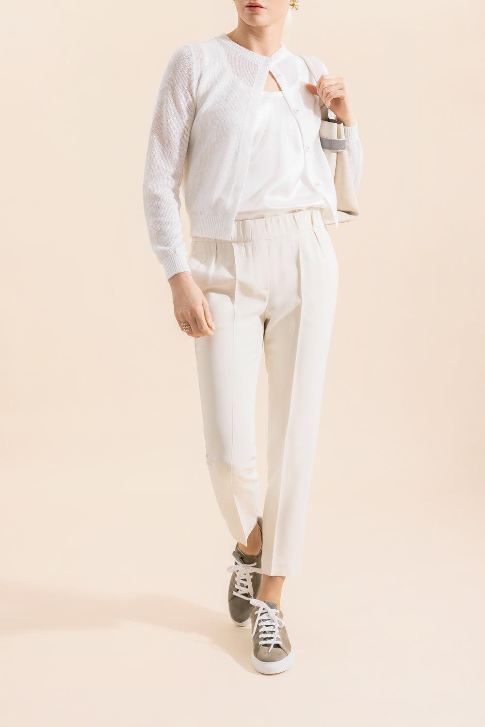 Linen Silk Paillette Cropped Cardigan-WHITE-XS-CLOTHINGTOPCARDIGAN-BRUNELLO CUCINELLI