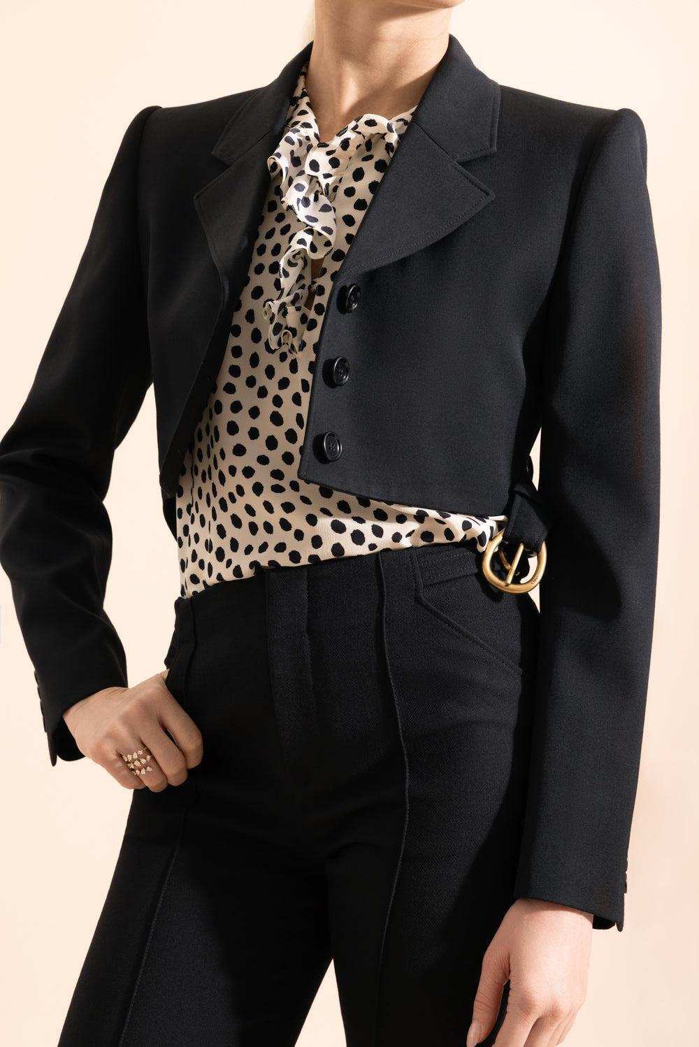 Spencer Crop Jacket-BLACK-36-CLOTHINGJACKETBLAZERS-CHLOÉ