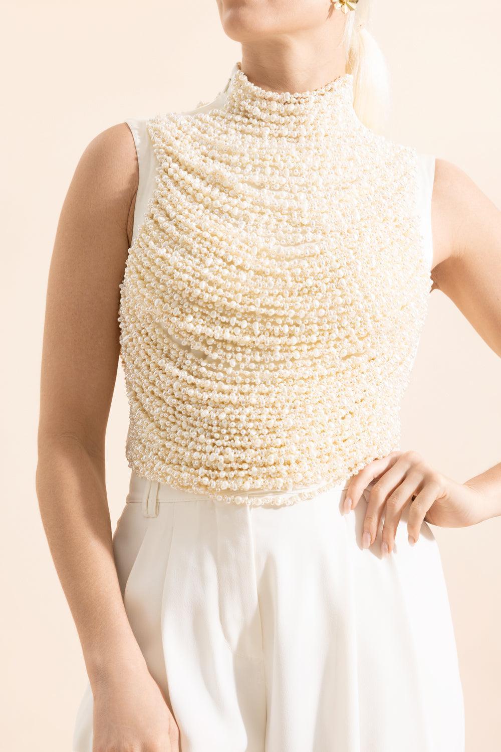 Taraji Top - Pearl-PEARL-XS-CLOTHINGTOPBLOUSE-CULT GAIA