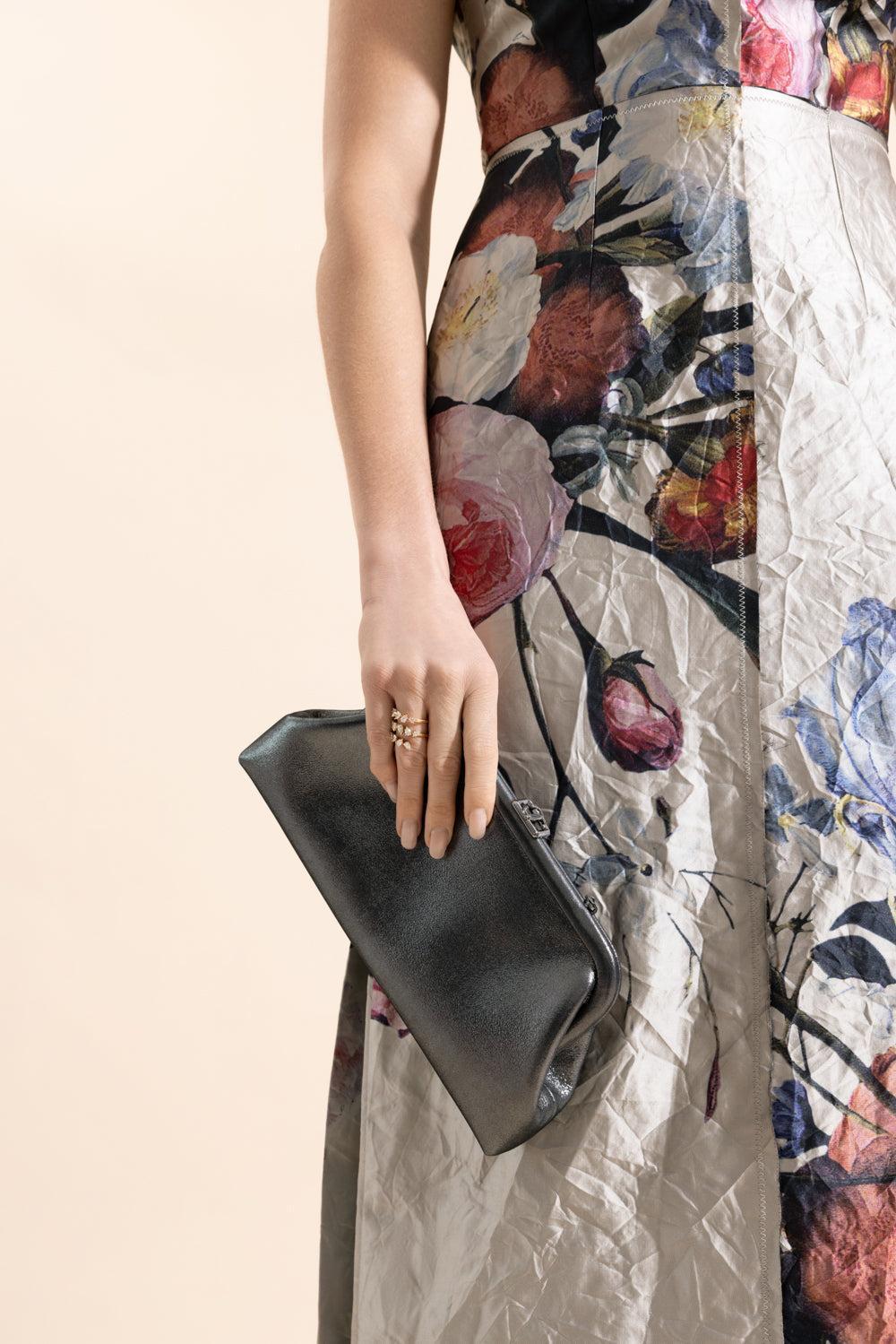 Skylar Shimmer Clutch - Silver-DKSLVSLV-HANDBAGCLUTCHES-JIMMY CHOO