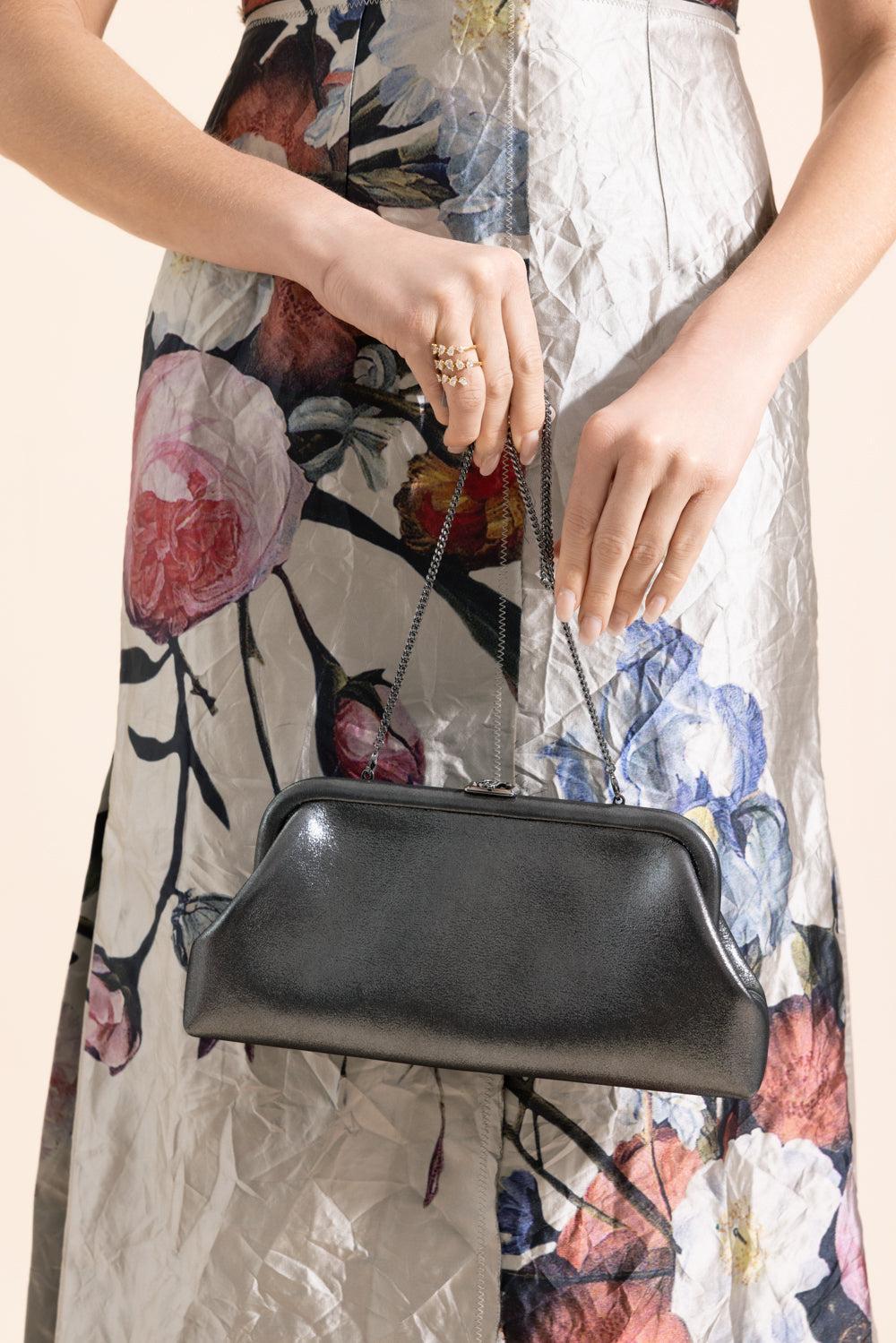 Skylar Shimmer Clutch - Silver-DKSLVSLV-HANDBAGCLUTCHES-JIMMY CHOO