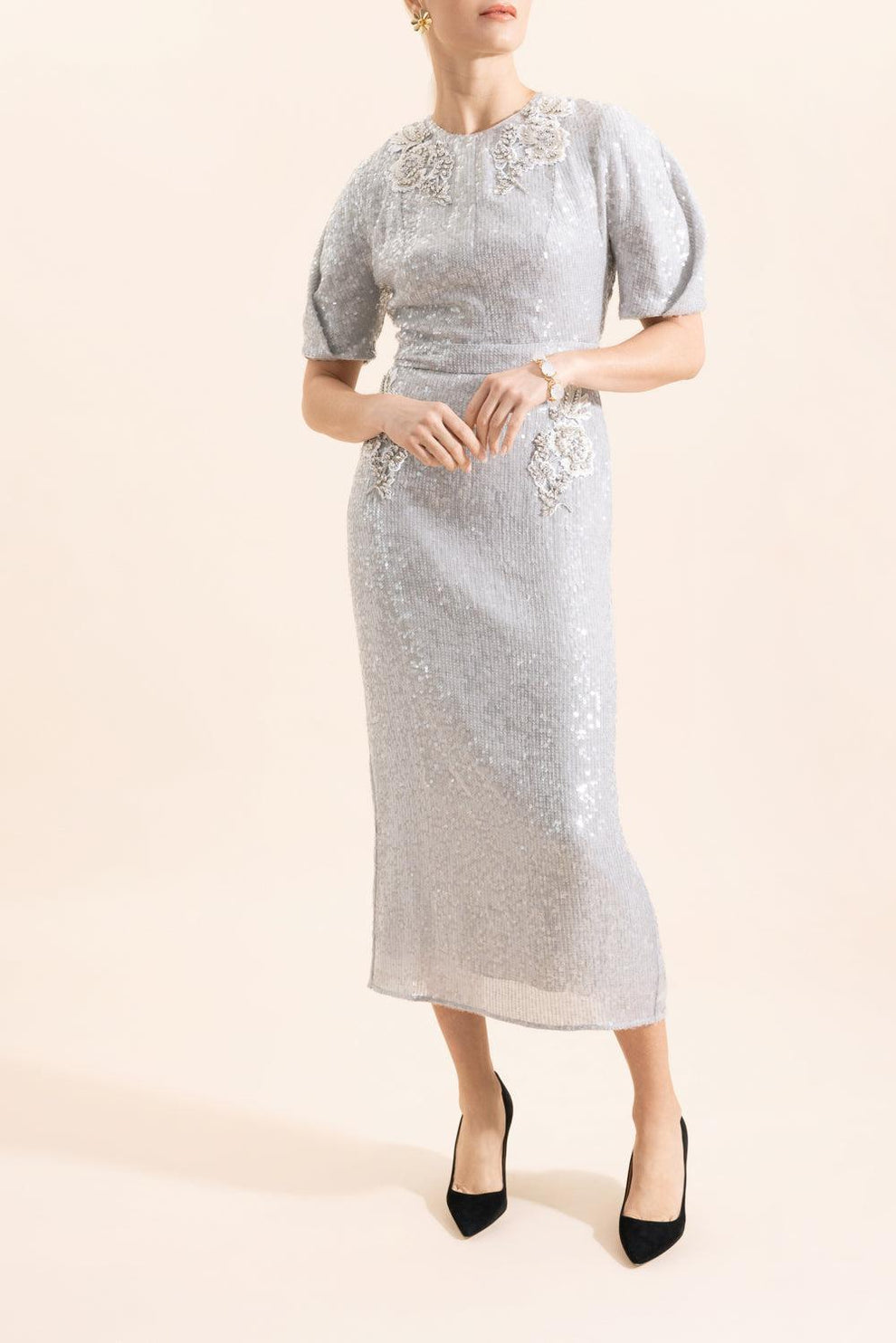 Short Sleeve Midi Cocktail Dress