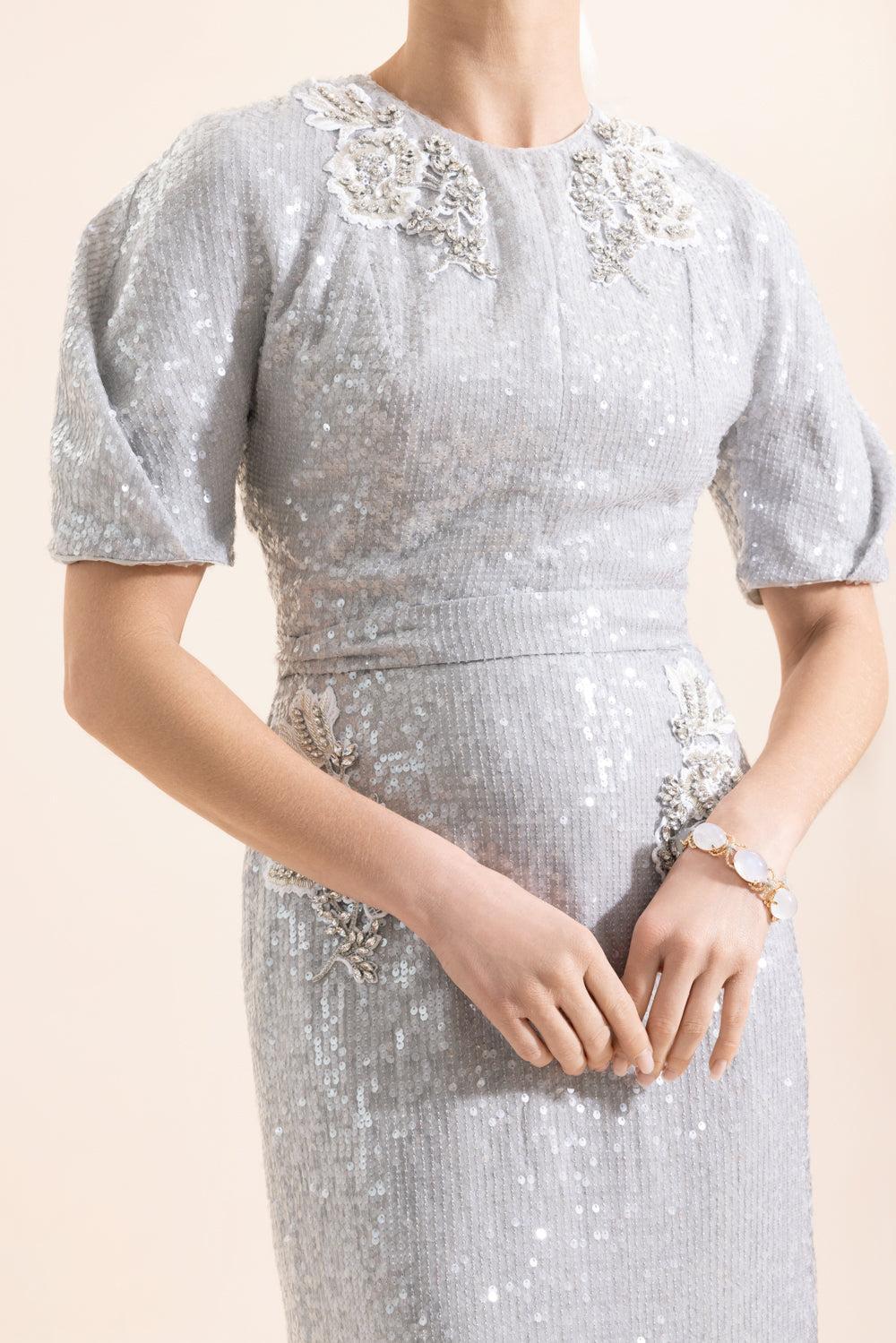 Short Sleeve Midi Cocktail Dress-CLOUD-4-CLOTHINGDRESSCOCKTAIL-ERDEM