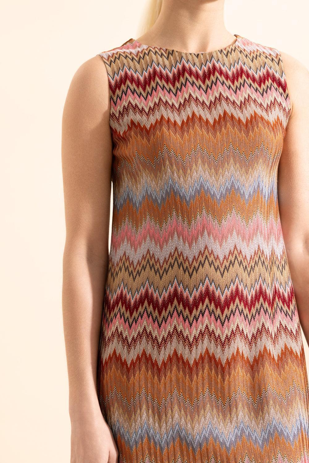 Short Sleeveless Dress-PKRSTMLT-38-CLOTHINGDRESSCASUAL-MISSONI